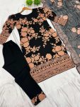 DESIGNER GEORGETTE EMBROIDERY AND MOTI WORK TOP BOTTOM WITH DUPATTA FESTIVE WEAR WHOLESALE PRICE ETHNIC GARMENT (4)