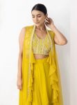 DESIGNER GEORGETTE EMBROIDERY BEADS SEQUENCE WORK WITH HEAVY LACE WORK BLOUSE DHOTI WITH KOTI PARTY WEAR WHOLESALE PRICE ETHNIC GARMENT (3)