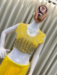 DESIGNER GEORGETTE EMBROIDERY BEADS SEQUENCE WORK WITH HEAVY LACE WORK BLOUSE DHOTI WITH KOTI PARTY WEAR WHOLESALE PRICE ETHNIC GARMENT (3)