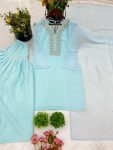 DESIGNER GEORGETTE EMBROIDERY HANDWORK TOP PATIYALA WITH DUPATTA PARTY WEAR WHOLESALE PRICE ETHNIC GARMENT (3)