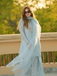 DESIGNER GEORGETTE EMBROIDERY HANDWORK TOP PATIYALA WITH DUPATTA SKY