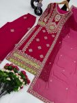 DESIGNER GEORGETTE EMBROIDERY SEQUENCE MOTI WORK TOP PALAZZO WITH DUPATTA PARTY WEAR WHOLESALE PRICE ETHNIC GARMENT (4)