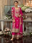 DESIGNER GEORGETTE EMBROIDERY SEQUENCE MOTI WORK TOP PALAZZO WITH DUPATTA PARTY WEAR WHOLESALE PRICE ETHNIC GARMENT (4)