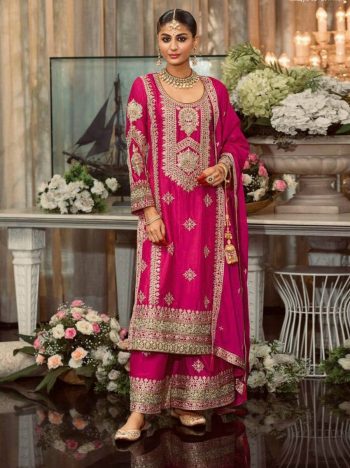 DESIGNER GEORGETTE EMBROIDERY SEQUENCE MOTI WORK TOP PALAZZO WITH DUPATTA RANI