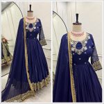 DESIGNER GEORGETTE EMBROIDERY SEQUENCE WORK GOWN BOTTOM WITH DUPATTA PARTY WEAR WHOLESALE PRICE ETHNIC GARMENT (1)