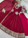 DESIGNER GEORGETTE EMBROIDERY SEQUENCE WORK GOWN BOTTOM WITH DUPATTA PARTY WEAR WHOLESALE PRICE ETHNIC GARMENT (2)