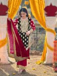 DESIGNER GEORGETTE EMBROIDERY SEQUENCE WORK TOP PALAZZO WITH DUPATTA FESTIVE WEAR WHOLESALE PRICE ETHNIC GARMENT (4)