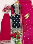 DESIGNER GEORGETTE EMBROIDERY SEQUENCE WORK TOP PALAZZO WITH DUPATTA FESTIVE WEAR WHOLESALE PRICE ETHNIC GARMENT (4)