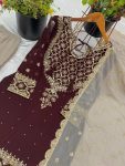DESIGNER GEORGETTE EMBROIDERY SEQUENCE WORK TOP SHARARA WITH DUPATTA FESTIVE WEAR WHOLESALE PRICE ETHNIC GARMENT (2)