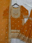 DESIGNER GEORGETTE EMBROIDERY SEQUENCE WORK TOP SHARARA WITH DUPATTA PARTY WEAR WHOLESALE PRICE ETHNIC GARMENT (4)