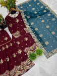 DESIGNER GEORGETTE EMBROIDERY SEQUENCE WORK TOP SHARARA WITH DUPATTA PARTY WEAR WHOLESALE PRICE ETHNIC GARMENT (5)