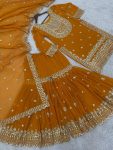 DESIGNER GEORGETTE EMBROIDERY SEQUENCE WORK TOP SHARARA WITH DUPATTA PARTY WEAR WHOLESALE PRICE ETHNIC GARMENT (4)