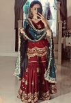 DESIGNER GEORGETTE EMBROIDERY SEQUENCE WORK TOP SHARARA WITH DUPATTA MAROON