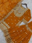 DESIGNER GEORGETTE EMBROIDERY SEQUENCE WORK TOP SHARARA WITH DUPATTA PARTY WEAR WHOLESALE PRICE ETHNIC GARMENT (4)