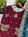 DESIGNER GEORGETTE EMBROIDERY SEQUENCE WORK TOP SHARARA WITH DUPATTA PARTY WEAR WHOLESALE PRICE ETHNIC GARMENT (5)