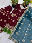 DESIGNER GEORGETTE EMBROIDERY SEQUENCE WORK TOP SHARARA WITH DUPATTA PARTY WEAR WHOLESALE PRICE ETHNIC GARMENT (5)