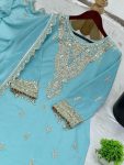 DESIGNER GEORGETTE EMBROIDERY SEQUENCE WORK WITH BEADS WORK TOP PALAZZO WITH DUPATTA FESTIVE WEAR WHOLESALE PRICE ETHNIC GARMENT (4)