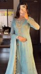 DESIGNER GEORGETTE EMBROIDERY SEQUENCE WORK WITH BEADS WORK TOP PALAZZO WITH DUPATTA FESTIVE WEAR WHOLESALE PRICE ETHNIC GARMENT (4)