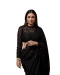 DESIGNER GEORGETTE EMBROIDERY THREAD AND SEQUENCE WORK SAREE WITH UNSTITCHED BLOUSE PARTY WEAR WHOLESALE PRICE ETHNIC GARMENT (1)