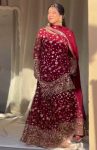 DESIGNER GEORGETTE EMBROIDERY THREAD SEQUENCE WORK TOP SHARARA WITH DUPATTA RANI