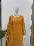 DESIGNER GEORGETTE EMBROIDERY THREAD SEQUENCE WORK TOP SHARARA WITH DUPATTA PARTY WEAR WHOLESALE PRICE ETHNIC GARMENT (3)