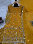 DESIGNER GEORGETTE EMBROIDERY THREAD SEQUENCE WORK TOP SHARARA WITH DUPATTA PARTY WEAR WHOLESALE PRICE ETHNIC GARMENT (3)