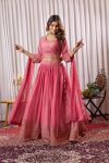 DESIGNER GEORGETTE EMBROIDERY TREAD AND SEQUENCE WORK LEHENGA CHOLI WITH DUPATTA PARTY WEAR WHOLESALE PRICE ETHNIC GARMENT (3)