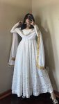 DESIGNER GEORGETTE EMBROIDERY WORK GOWN BOTTOM WITH DUPATTA FESTIVE WEAR WHOLESALE PRICE EHNIC GARMENT (3)