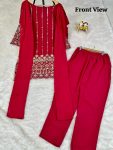 DESIGNER GEORGETTE EMBROIDERY ZARI SEQUENCE WORK TOP BOTTOM WITH ATTACHED DUPATTA PARTY WEAR WHOLESALE PRICE ETHNIC GARMENT (6)