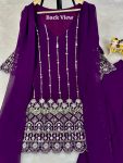 DESIGNER GEORGETTE EMBROIDERY ZARI SEQUENCE WORK TOP BOTTOM WITH ATTACHED DUPATTA PARTY WEAR WHOLESALE PRICE ETHNIC GARMENT (7)