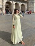 DESIGNER GEORGETTE HAND KHATLI EMBROIDERY WORK GOWN BOTTOM WITH DUPATTA PISTA