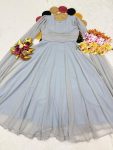 DESIGNER GEORGETTE HANDWORK FANCY SLEEVES FLAIRED GOWN PARTY WEAR WHOLESALE PRICE ETHNIC GARMENT (5)