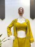 DESIGNER GEORGETTE SEQUENCE EMBROIDERY PALAZZO BLOUSE WITH KOTI PARTY WEAR WHOLESALE PRICE ETHNIC GARMENT (3)