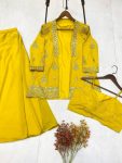 DESIGNER GEORGETTE SEQUENCE EMBROIDERY PALAZZO BLOUSE WITH KOTI PARTY WEAR WHOLESALE PRICE ETHNIC GARMENT (3)