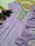 DESIGNER GEORGETTE THREAD EMBROIDERY WORK TOP BOTTOM WITH DUPATTA PARTY WEAR WHOLESALE PRICE ETHNIC GARMENT (7)