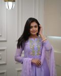 DESIGNER GEORGETTE THREAD EMBROIDERY WORK TOP BOTTOM WITH DUPATTA PARTY WEAR WHOLESALE PRICE ETHNIC GARMENT (7)