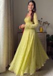 DESIGNER GEORGETTE THREAD WITH SEQUENCE WORK GOWN BOTTOM WITH DUPATTA PARTY WEAR WHOLESALE PRICE ETHNIC GARMENT (3)