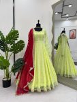 DESIGNER GEORGETTE THREAD WITH SEQUENCE WORK GOWN BOTTOM WITH DUPATTA PARTY WEAR WHOLESALE PRICE ETHNIC GARMENT (3)