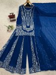 DESIGNER GEORGETTE THREAD WITH SEQUENCE WORK TOP PALAZZO WITH DUPATTA FESTIVE WEAR WHOLESALE PRICE ETHNIC GARMENT (5)