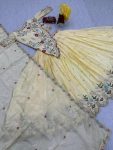 DESIGNER GOLD CRUSH EMBROIDERY THREAD AND SEQUENCE WORK TOP LEHENGA JACKET WITH DUPATTA PARTY WEAR WHOLESALE PRICE ETHNIC GARMENT (3)