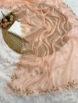 DESIGNER JIMMY CHOO HAND WORK CUT BOREDR WORK SAREE WITH UNSTITCHED BLOUSE PARTY WEAR WHOLESALE PRICE ETHNIC GARMENT (5)
