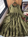 DESIGNER JIMMY CHOO SEQUENCE EMBROIDERY WORK GOWN BOTTOM WITH DUPATTA PARTY WEAR WHOLESALE PRICE ETHNIC GARMENT (1)
