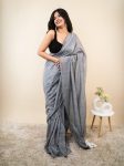 DESIGNER KHADI COTTON MIRROR WORK SAREE WITH UNSTITCHED BLOUSE PARTY WEAR WHOLESALE PRICE ETHNIC GARMENT (11)
