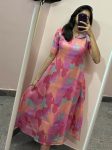 DESIGNER KOTA DORIYA PRINTED ONE PIECE PINK