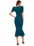 DESIGNER LYCRA BLEND PUFF SLEEVES BODYCON ONE PIECE DRESS PARTY WEAR WHOLESALE PRICE ETHNIC GARMENT (14)