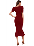 DESIGNER LYCRA BLEND PUFF SLEEVES BODYCON ONE PIECE DRESS PARTY WEAR WHOLESALE PRICE ETHNIC GARMENT (13)