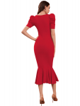 DESIGNER LYCRA BLEND PUFF SLEEVES BODYCON ONE PIECE DRESS PARTY WEAR WHOLESALE PRICE ETHNIC GARMENT (3)