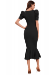 DESIGNER LYCRA BLEND PUFF SLEEVES BODYCON ONE PIECE DRESS PARTY WEAR WHOLESALE PRICE ETHNIC GARMENT (7)