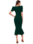 DESIGNER LYCRA BLEND PUFF SLEEVES BODYCON ONE PIECE DRESS PARTY WEAR WHOLESALE PRICE ETHNIC GARMENT (9)