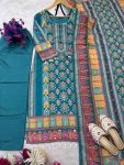 DESIGNER MUSLIN DIGITAL PRINTED MIRROR WORK TOP BOTTOM WITH DUPATTA FESTIVE WEAR WHOLESALE PRICE ETHNIC GARMENT (4)